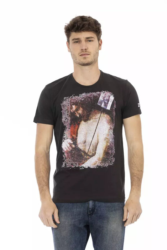 Black Cotton Men T-Shirt