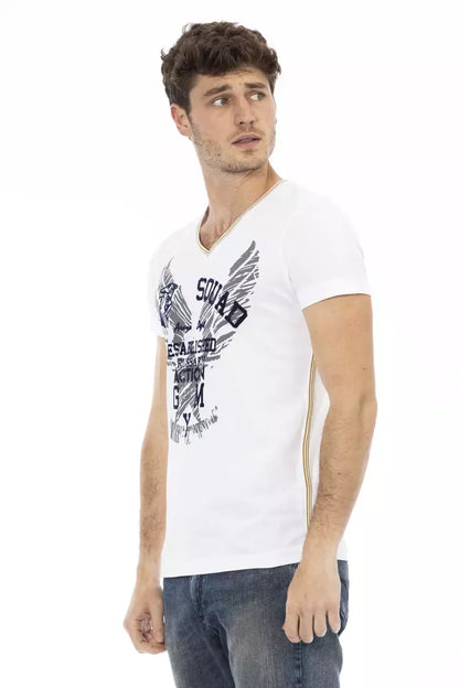 White Cotton Men T-Shirt