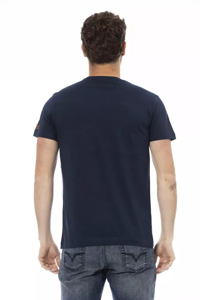 Blue Cotton Men T-Shirt