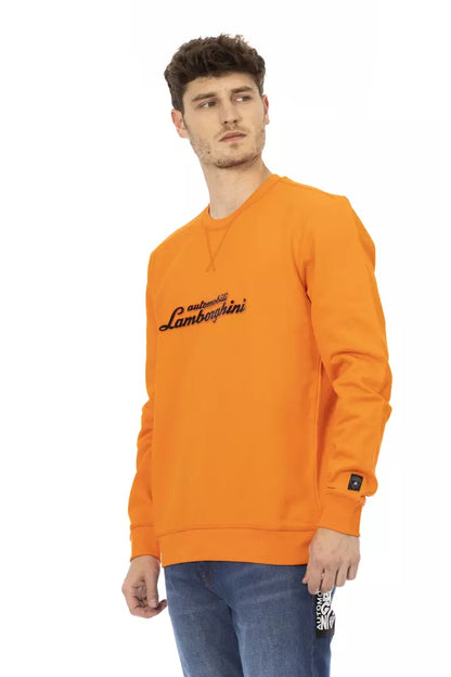 Orange Cotton Men Sweater