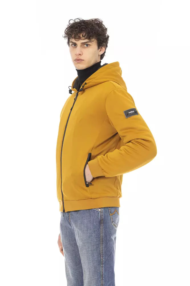 Yellow Polyester Men Jacket