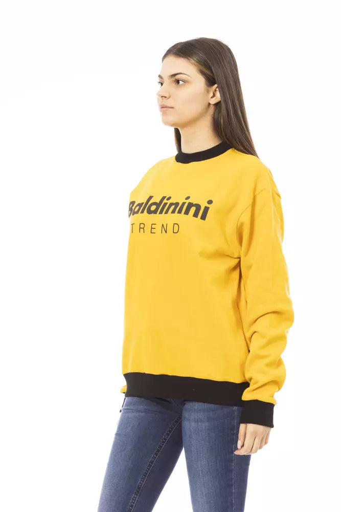 Yellow Cotton Women Sweater