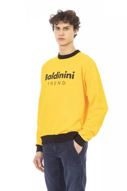 Yellow Cotton Men Sweater