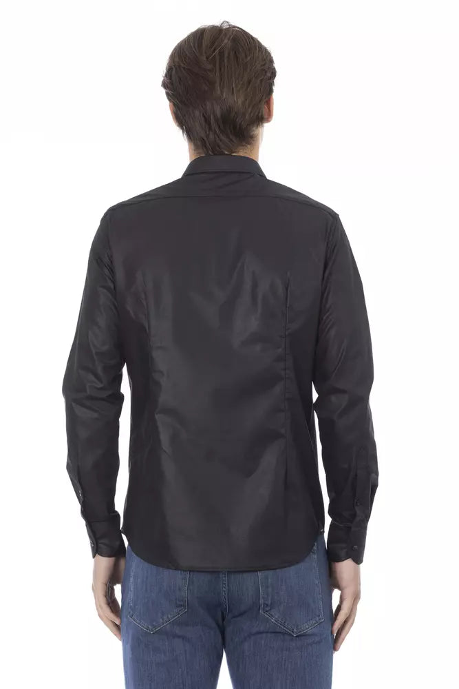 Black Polyester Men's Shirt