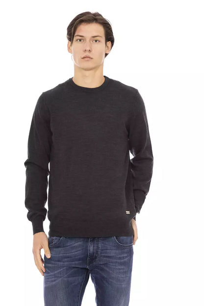 Gray Fabric Men Sweater