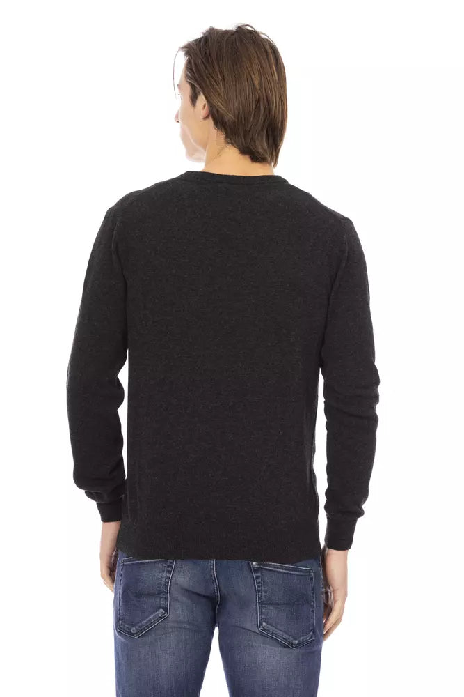 Black Wool Men Sweater