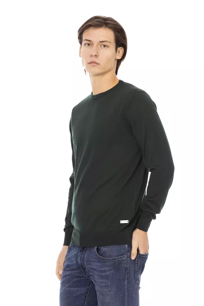 Green Fabric Men Sweater