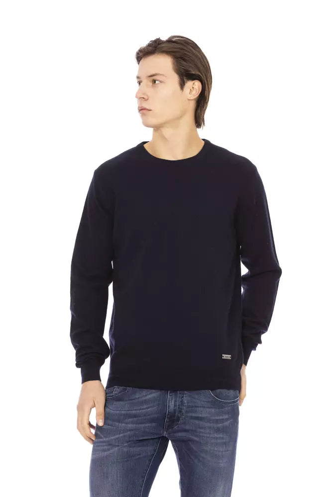 Blue Wool Men Sweater