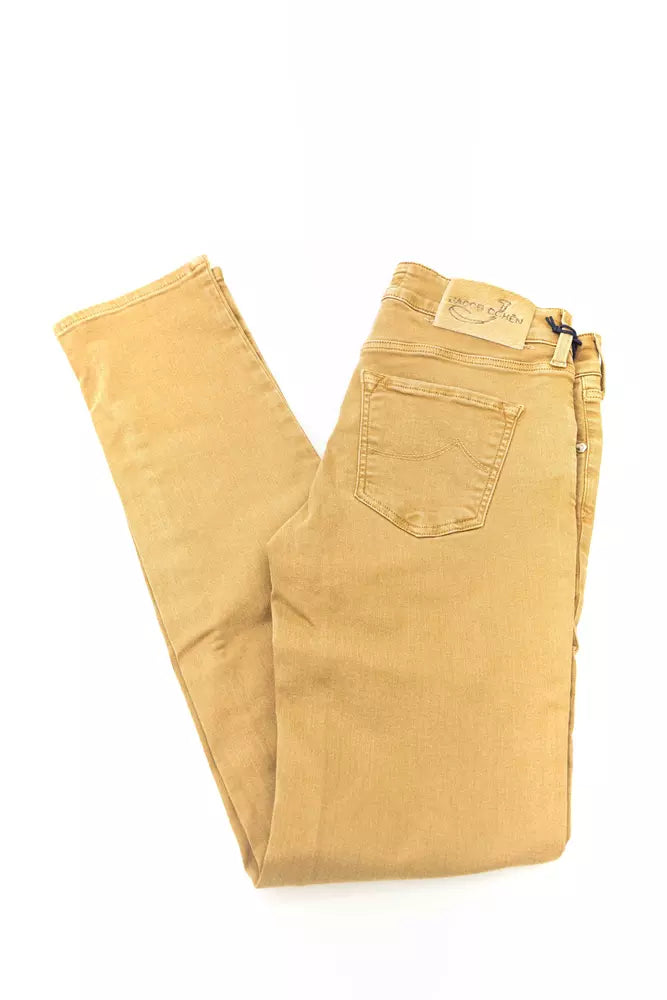 Beige Cotton Women's Jeans