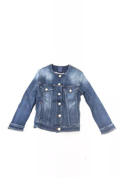 Blue Cotton Women Jacket