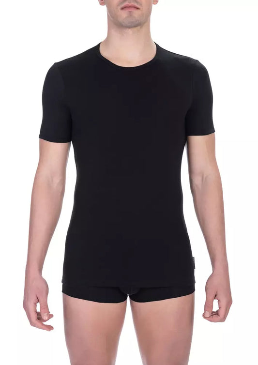 Black Cotton Men T-Shirt