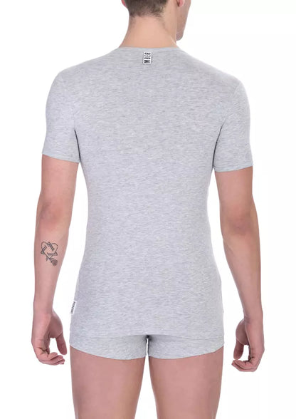 Gray Cotton Men T-Shirt