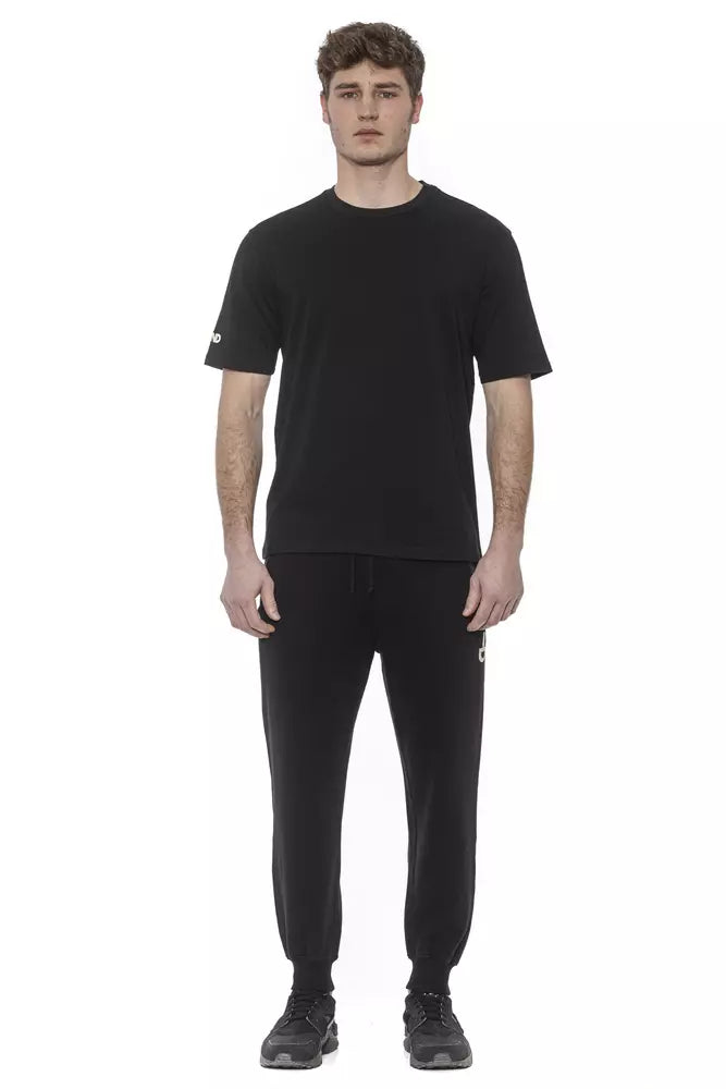 Black Cotton Men T-Shirt