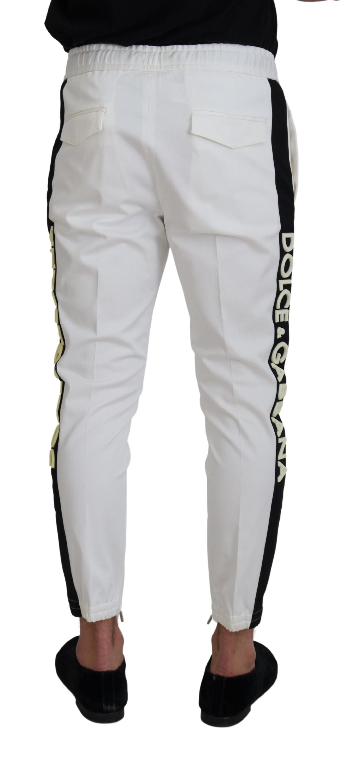 Elegant White Cotton Jogger Pants