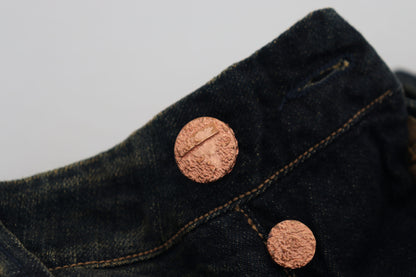 Elegant Blue Washed Denim Pants - Authentic Craftsmanship