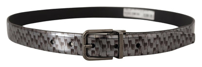 Sleek Italian Leather Belt in Sophisticated Gray