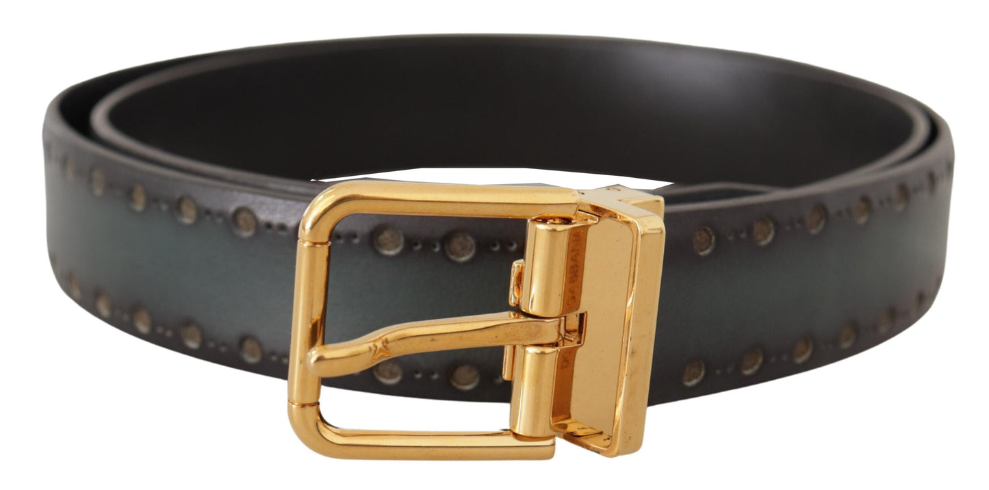 Emerald Elegance Leather Belt