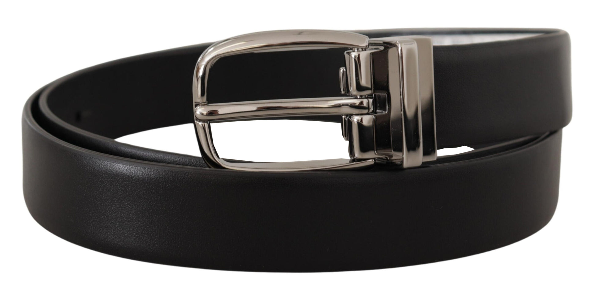 Elegant Leather Belt with Metal Buckle