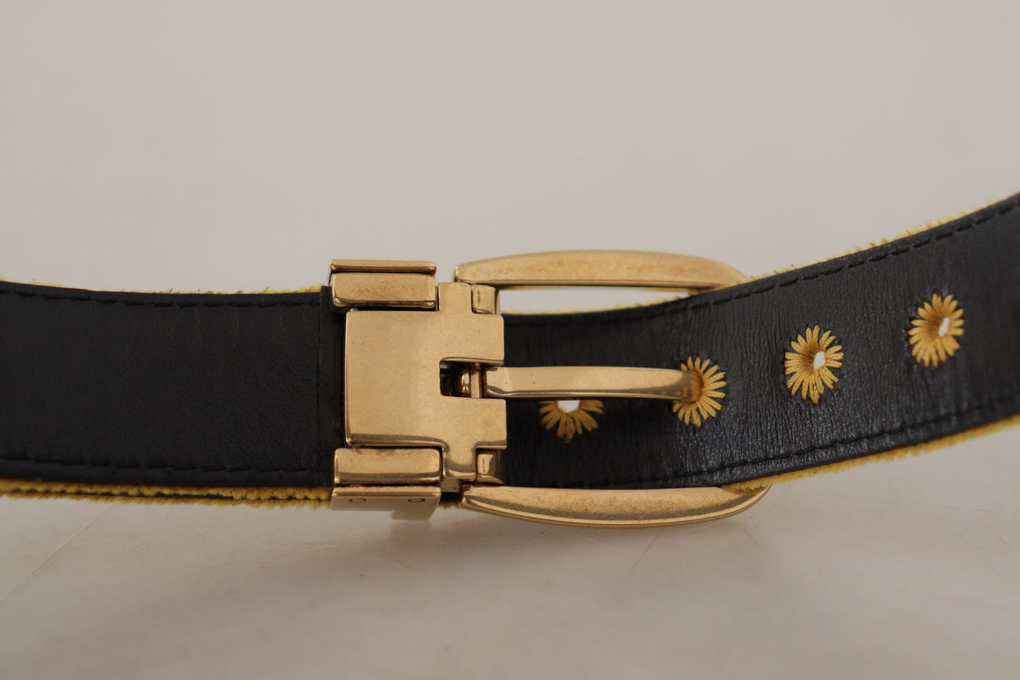 Elegant Velvet Gold Buckle Women's Belt