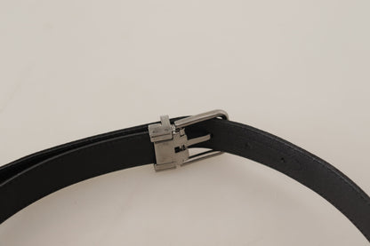 Elegant Black Canvas & Leather Belt