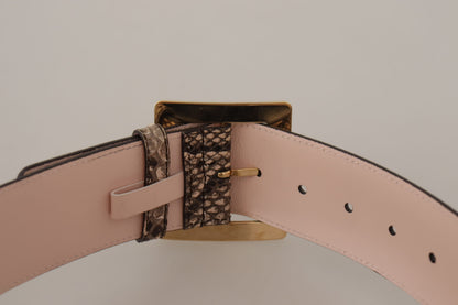 Elegant Leather Belt with Logo Buckle