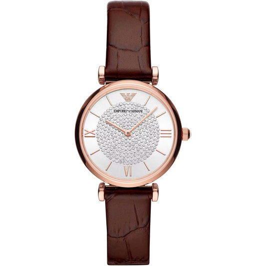 Elegant Bordeaux Leather Watch for Women