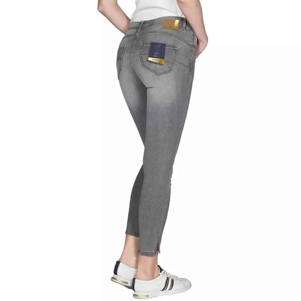 Gray Cotton Women's Push-Up Jegging