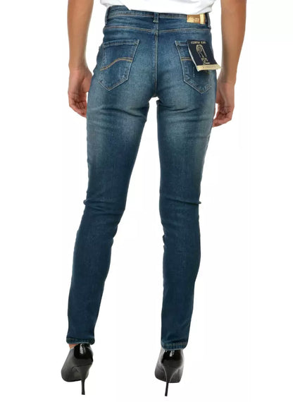 Blue Cotton Women Jeans