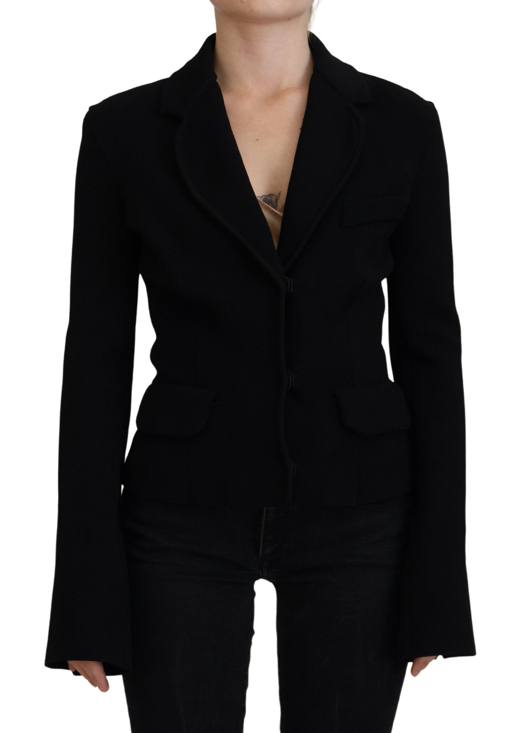 Elegant Black Long Sleeve Jacket