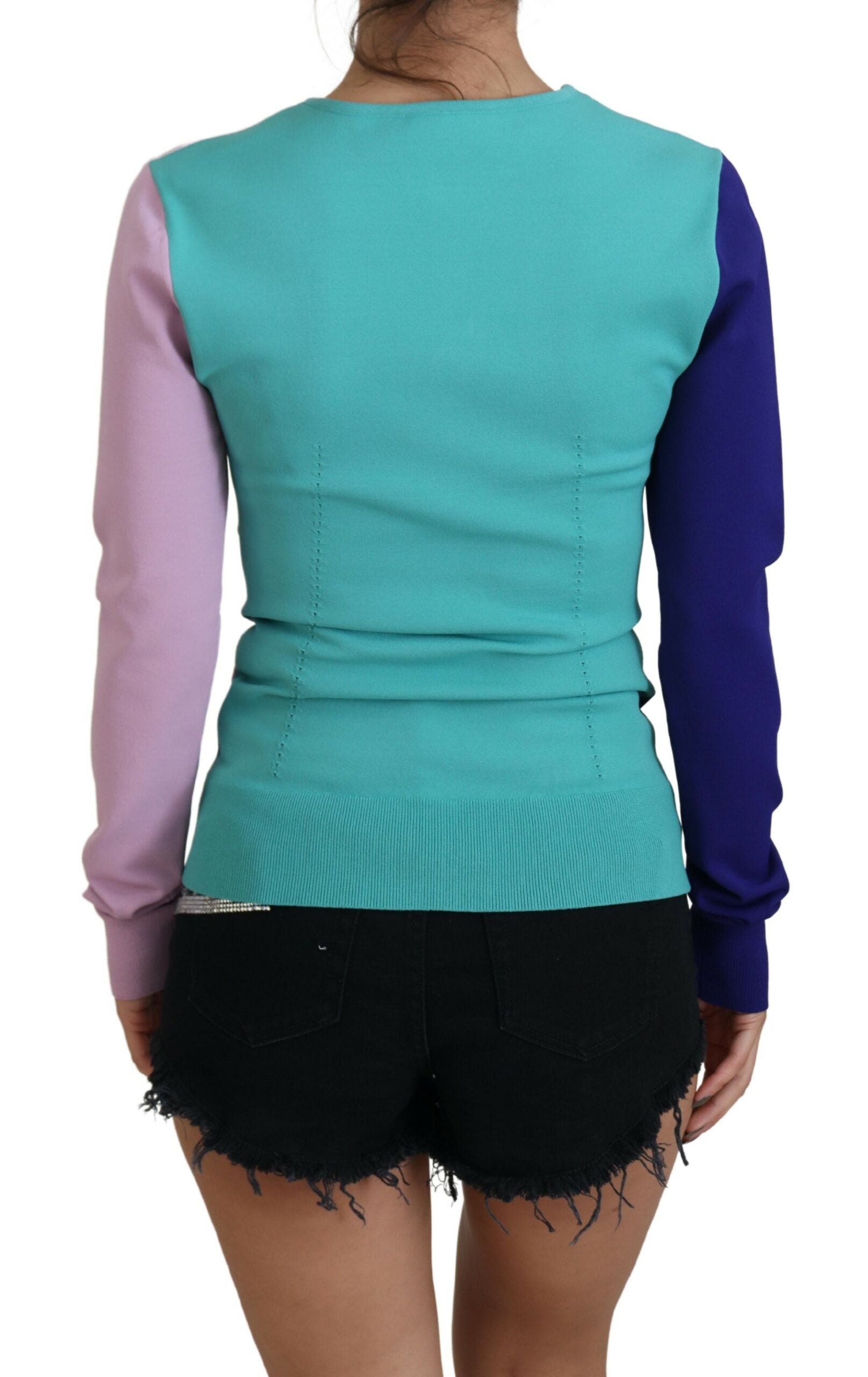 Chic Multicolor V-Neck Pullover Sweater