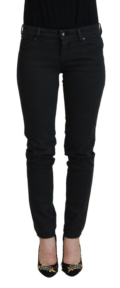 Chic Low Waist Black Skinny Jeans