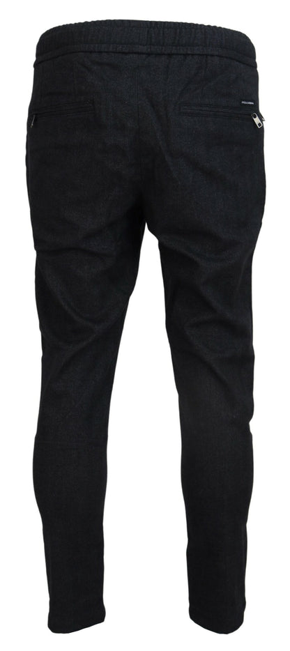 Elegant Grey Cotton Joggers for Men