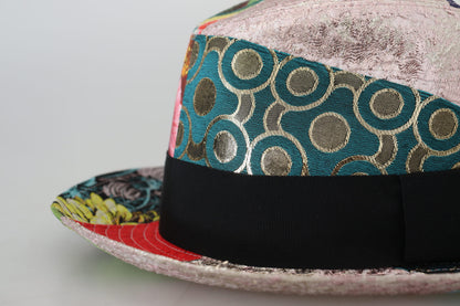 Multicolor Patchwork Women Fedora Wide Brim Hat
