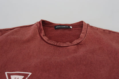 Elegant Maroon Printed Cotton Tee