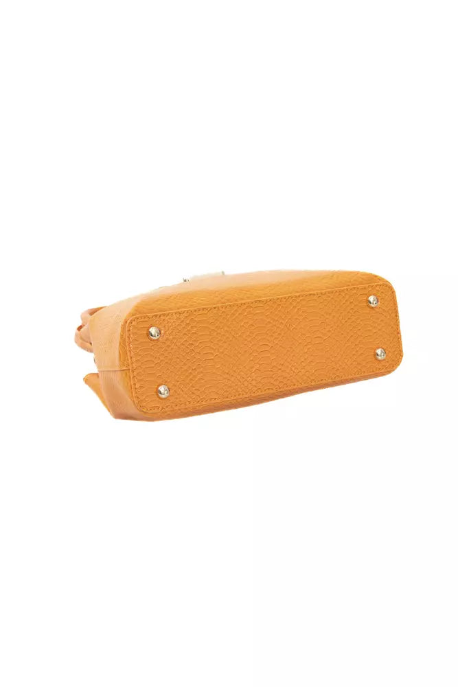 Orange Polyurethane Women Crossbody