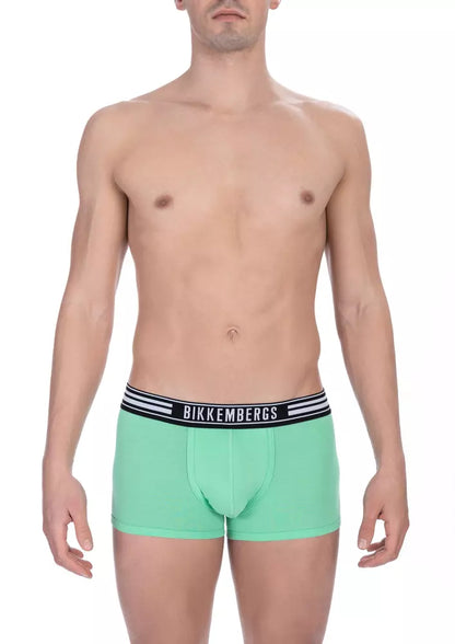 Green Cotton Men Trunk