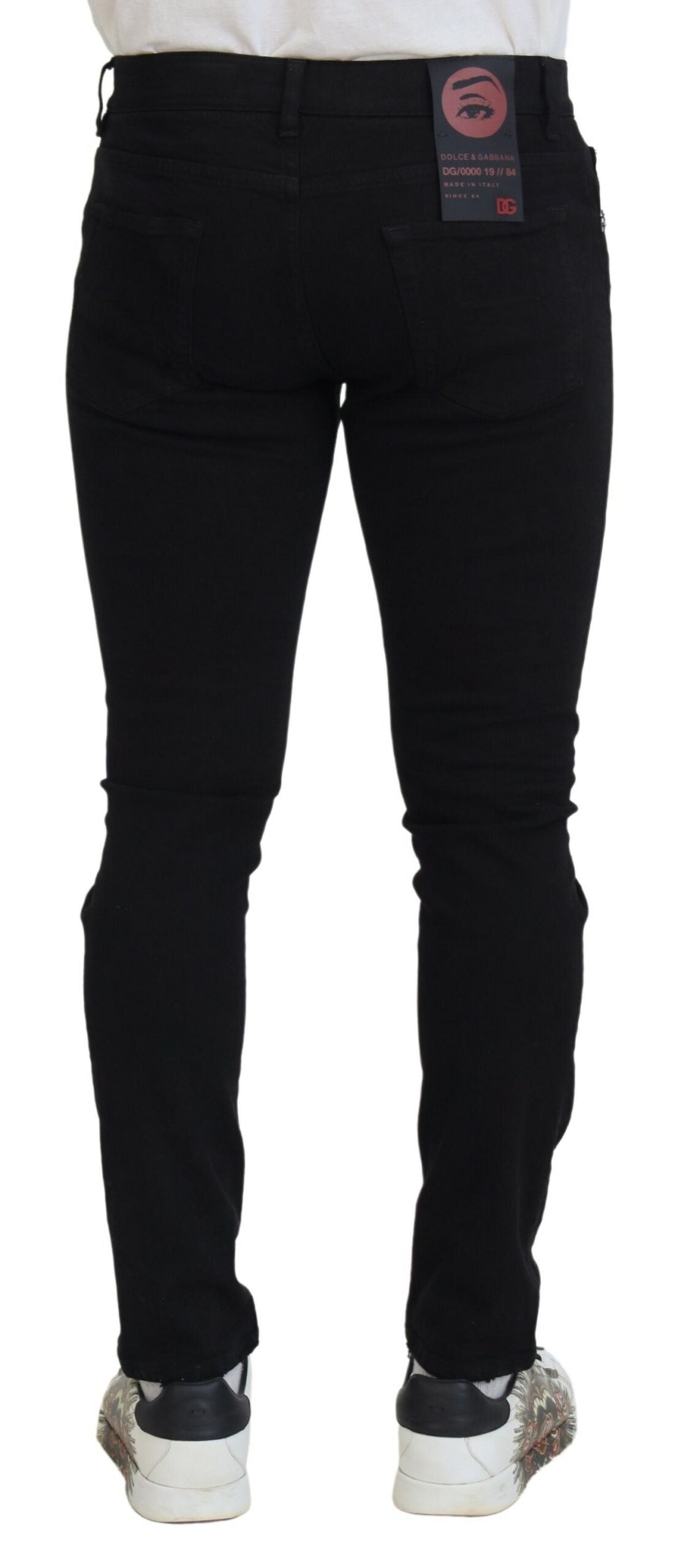 Svelte Black Tattered Slim Fit Denim