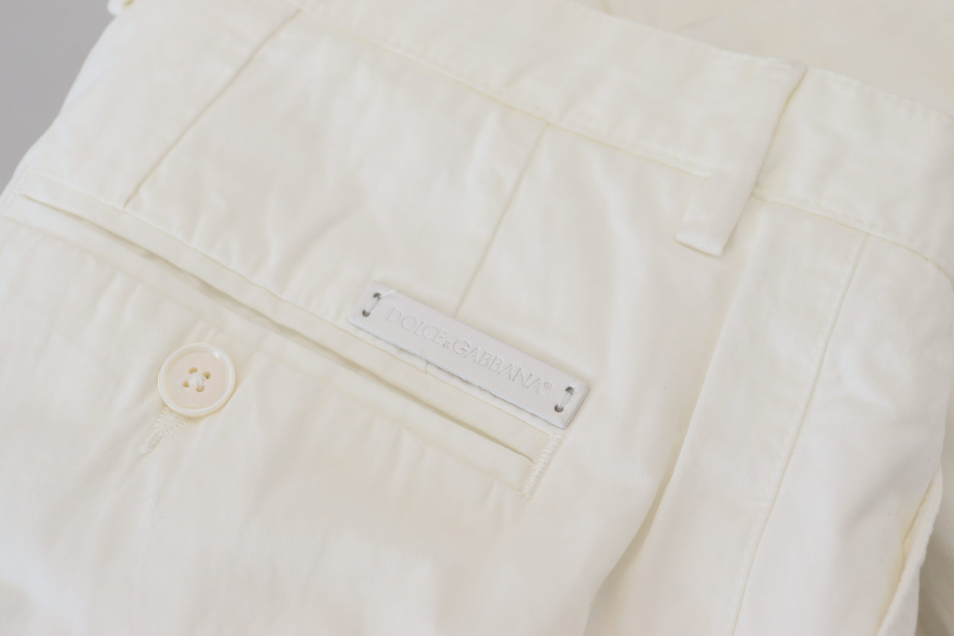 White Cotton Skinny Chino Pants