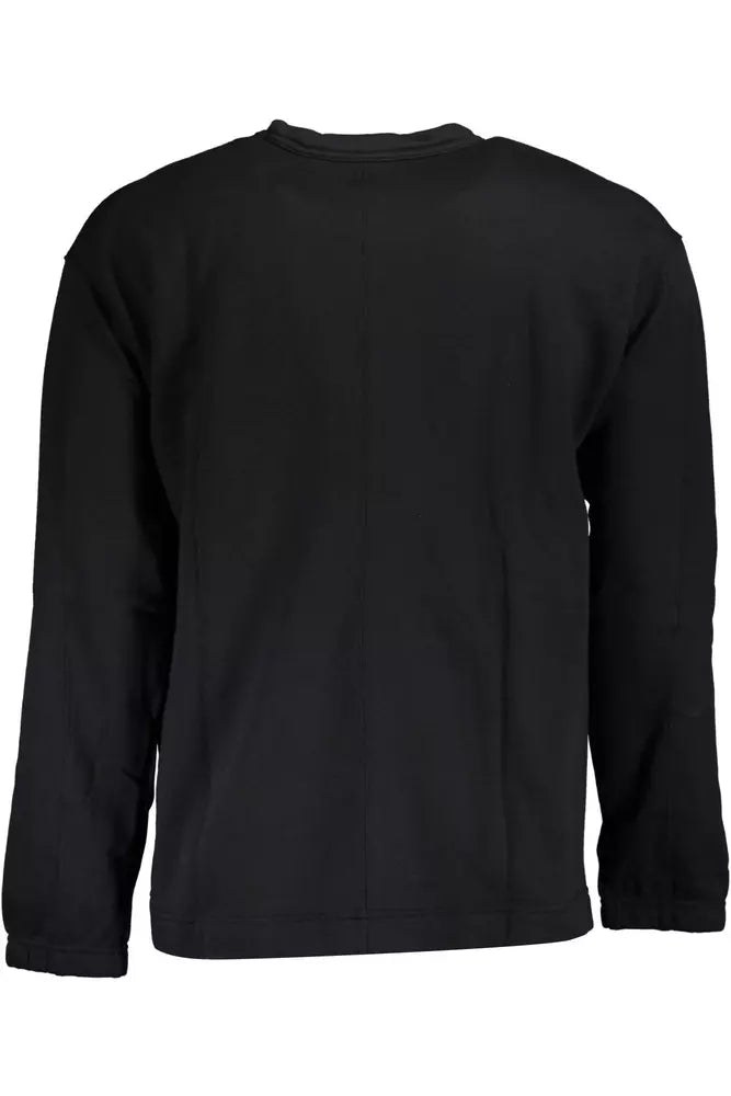 Black Cotton Men Sweater