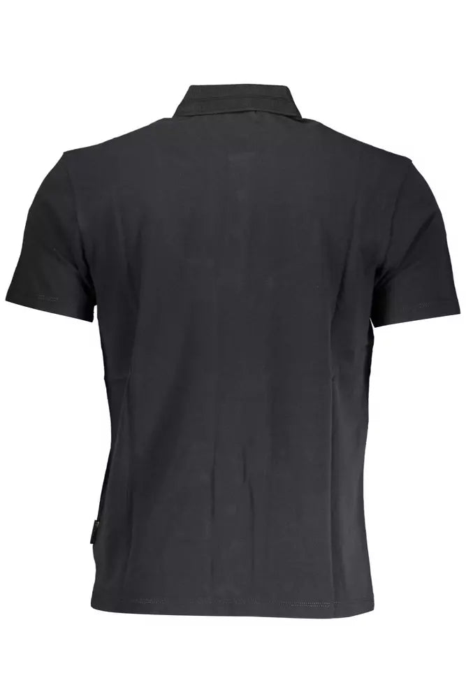 Black Cotton Men Polo Shirt