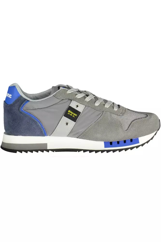 Gray Leather Men Sneaker