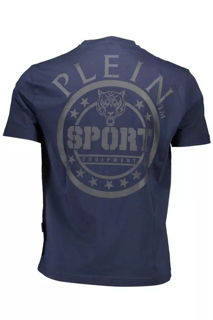 Blue Cotton Men T-Shirt