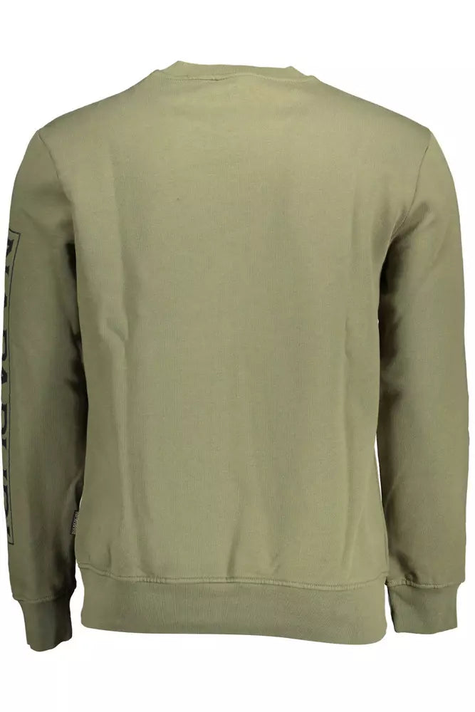 Green Cotton Men Sweater