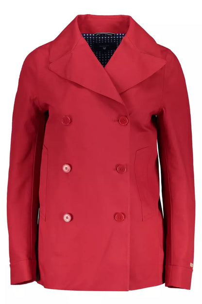 Red Cotton Women Jacket