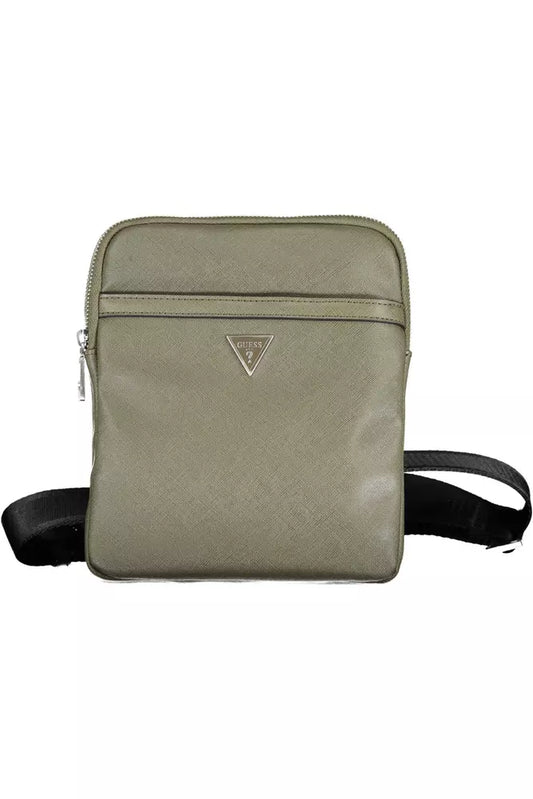 Green Polyamide Men Shoulder Bag