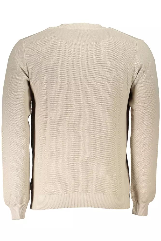 Beige Cotton Men Sweater