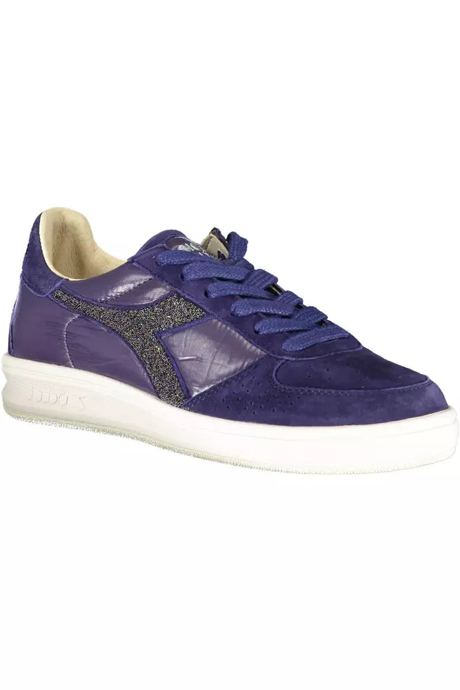 Blue Leather Women Sneaker