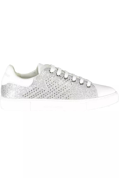 Silver Polyester Women Sneaker