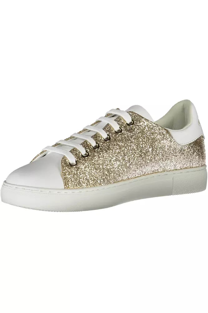 Gold Polyester Women Sneaker