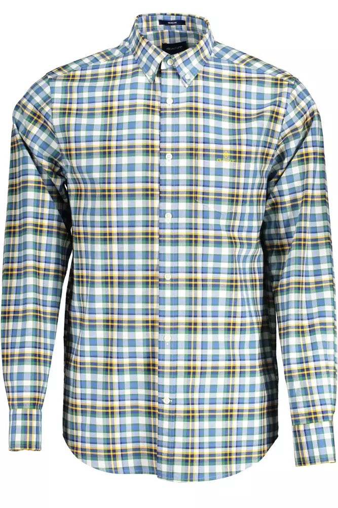 Blue Cotton Mens Shirt